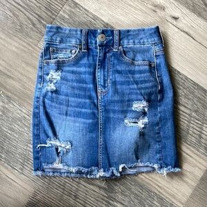 American Eagle curvy hi-rise denim‎ mini skirt women’s size 00
